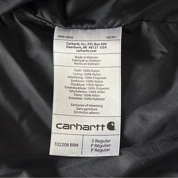 Carhartt Rain Defender Relaxed Fit Lightweight Insulated Jacket Sz S - Picture 9 of 9